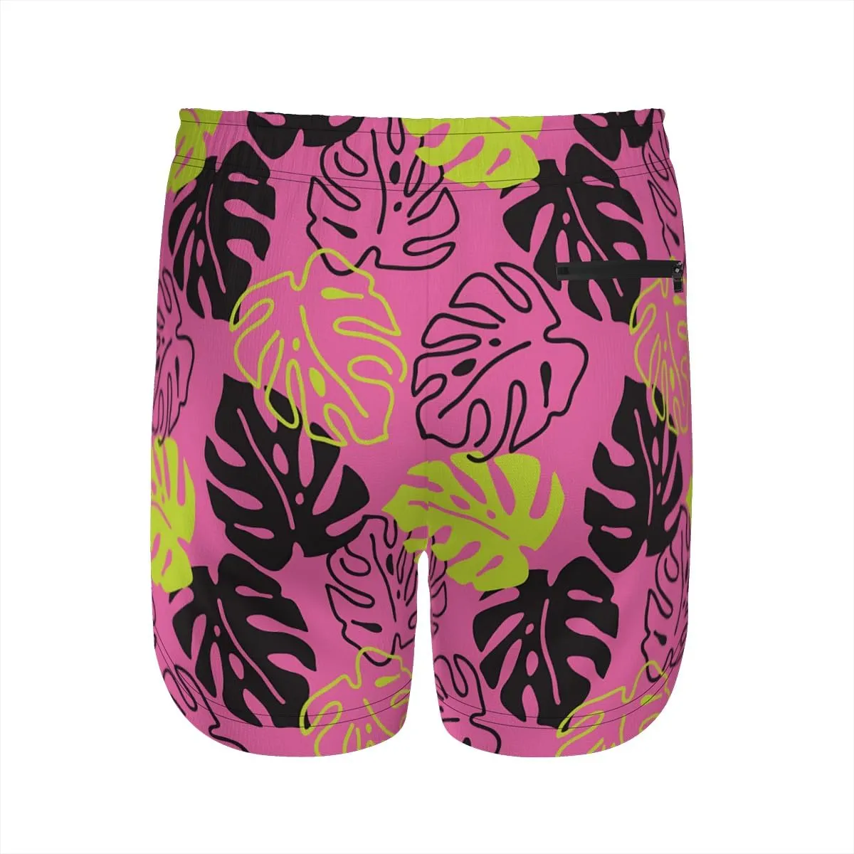 Men's Durable surf Trunks Monstera Leaf Print Shorts Travel-Friendly Quick-Packing Lightweight Easy