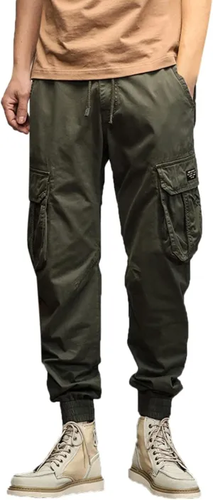 Men's Harem Pants Fashion Tactical Outdoor Active Workout Jogger Pants Drawstring Waist Hiking Work Pants Mens Cargos