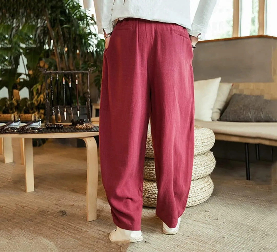 Men's Joggers Sweatpants Harem Pants Harajuku Style Ankle-Length Trousers Wide Leg Pants