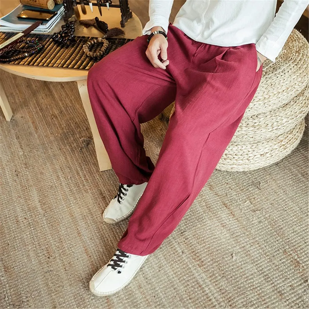 Men's Joggers Sweatpants Harem Pants Harajuku Style Ankle-Length Trousers Wide Leg Pants