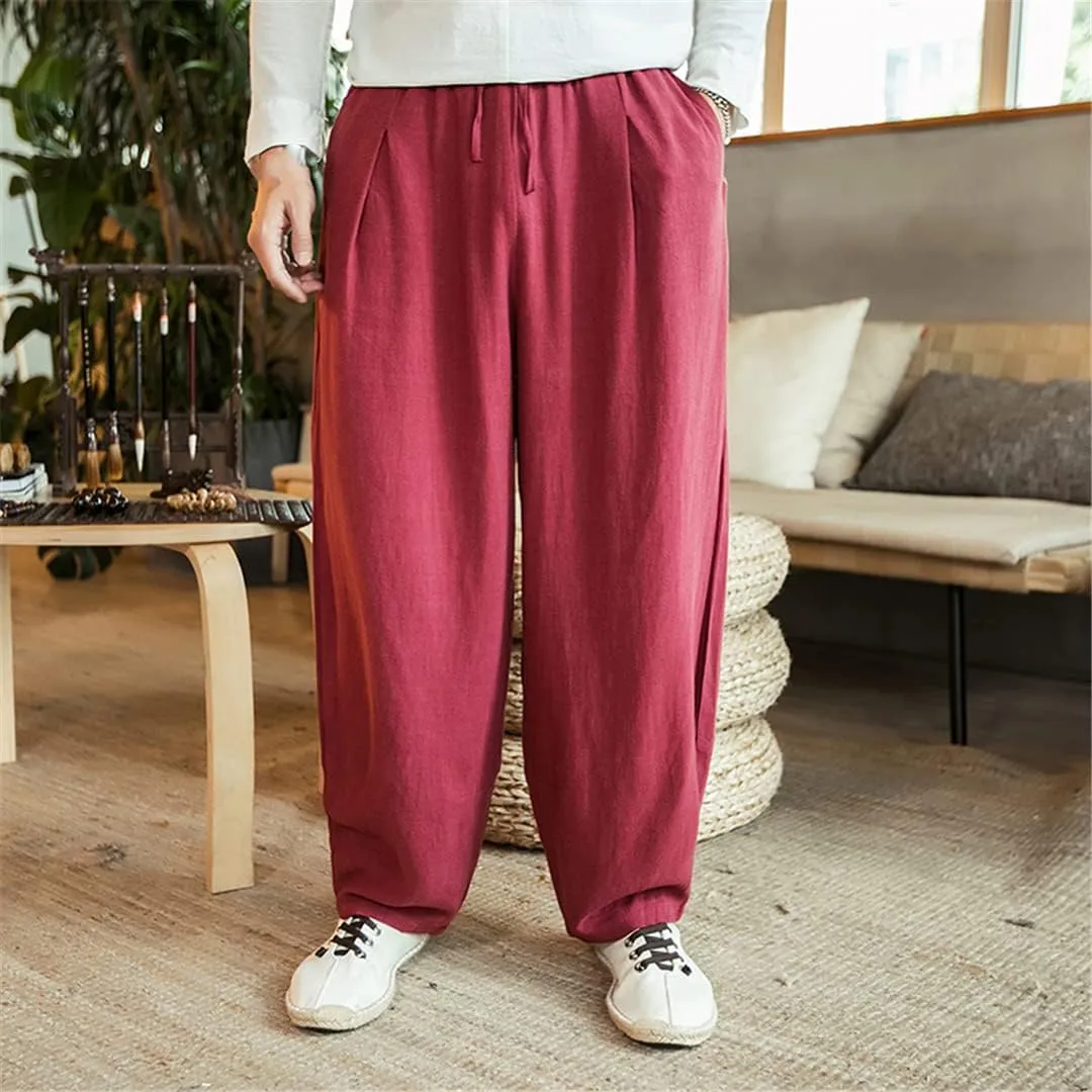 Men's Joggers Sweatpants Harem Pants Harajuku Style Ankle-Length Trousers Wide Leg Pants