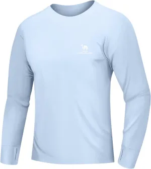 Mens Sun Protection Shirts UV SPF UPF 50  Long Sleeve Rash Guard Fishing Running Swim T-Shirt Quick-Dry Lightweight