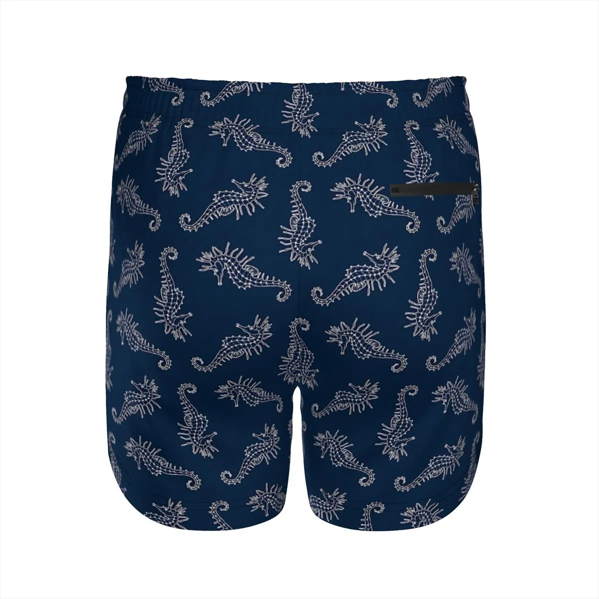 Men's Travel-Friendly Water Shorts Sea Horse Patterned Swim Trunks Vacation Travel Outdoor Sports Fitness