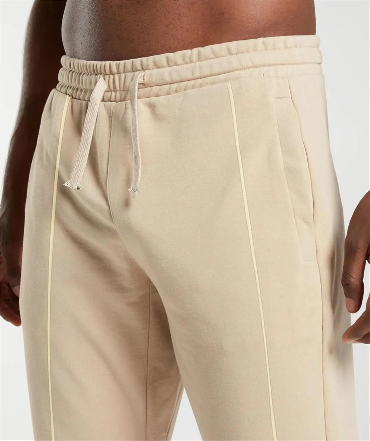 Men's Workout Tapered Pants Stripe Drawstring Sweatpants Slim Fit Solid Baggy Pants Gym Athletic Joggers Sweatpants