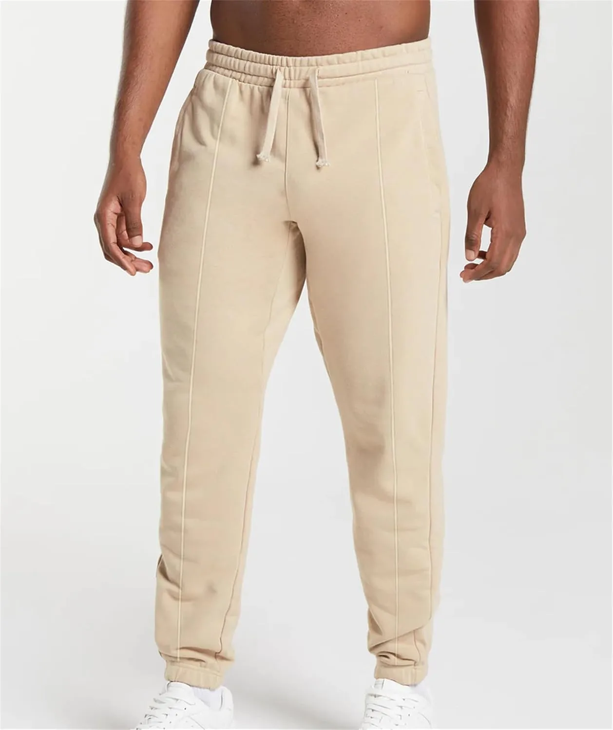 Men's Workout Tapered Pants Stripe Drawstring Sweatpants Slim Fit Solid Baggy Pants Gym Athletic Joggers Sweatpants