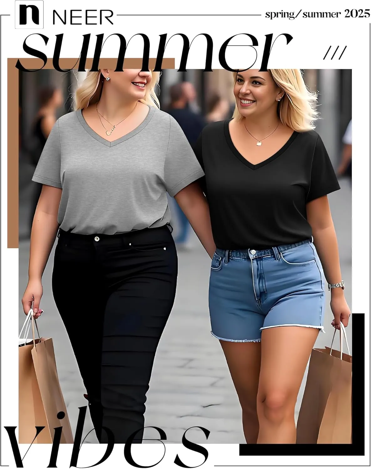 Neer 3 Pack Women's Plus Size T Shirts Short Sleeve V Neck Tops Solid Flat Hem Basic Loose Causal Tees