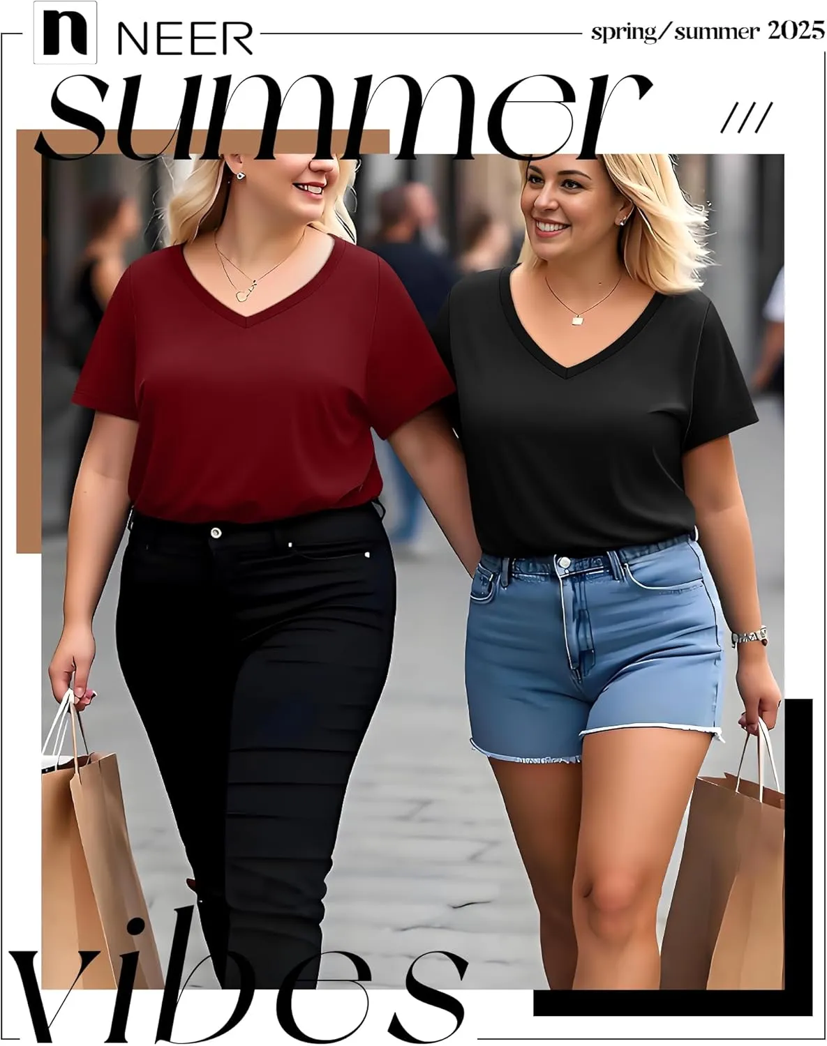 Neer 3 Pack Women's Plus Size T Shirts Short Sleeve V Neck Tops Solid Flat Hem Basic Loose Causal Tees