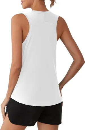 OYANUS Women's Summer Workout Tops Sleeveless Racerback Athletic Tank Top High Neck Loose Fit Running Gym Yoga Shirts