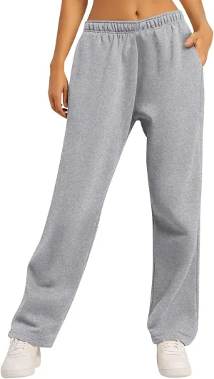 Pants for Women, Straight Leg Linen Pants High Waisted Cotton Wide Baggy