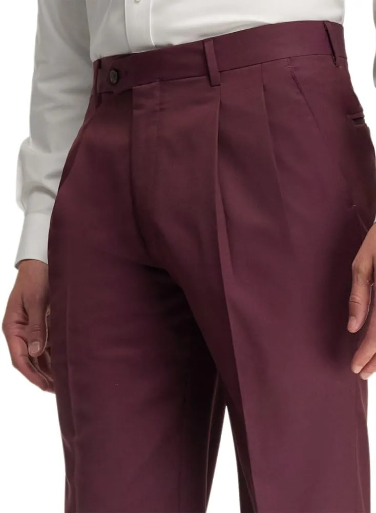 Paul Fredrick Men's Wool Gabardine Pleated Pants
