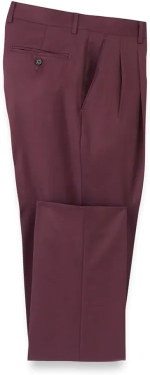 Paul Fredrick Men's Wool Gabardine Pleated Pants