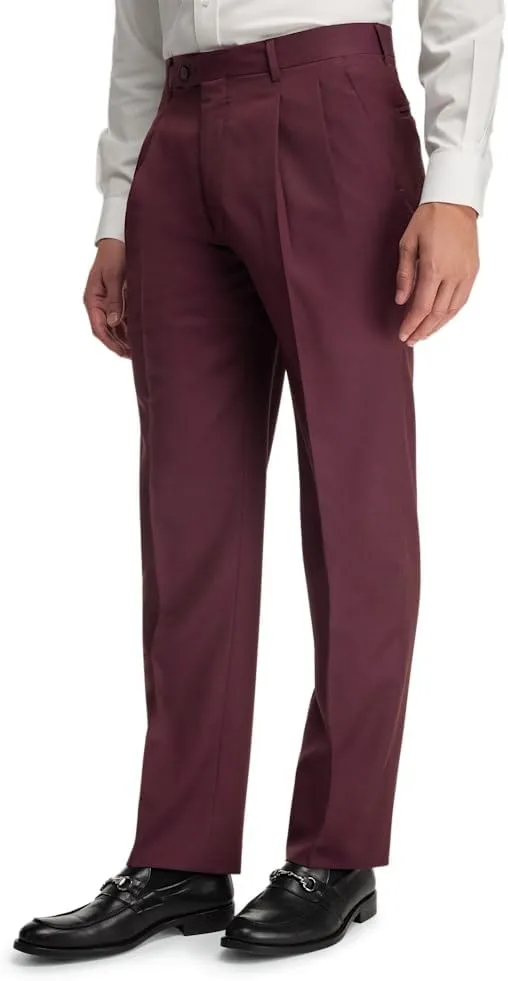 Paul Fredrick Men's Wool Gabardine Pleated Pants