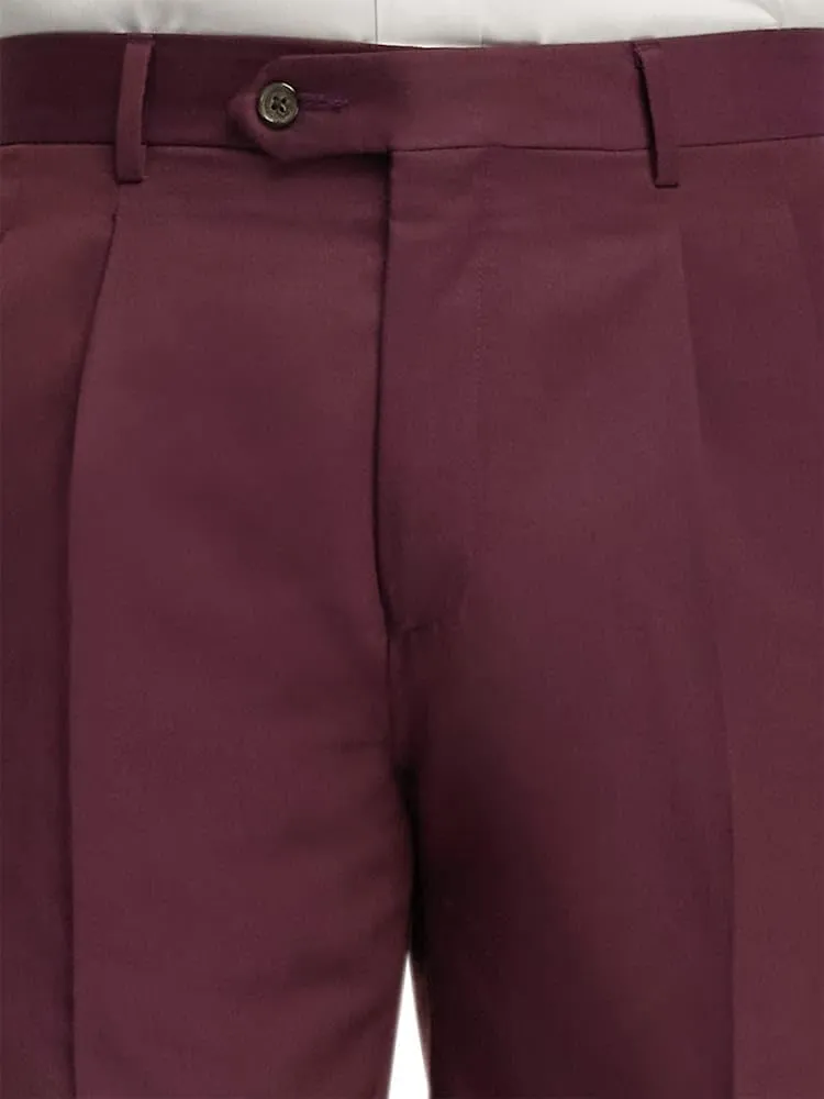 Paul Fredrick Men's Wool Gabardine Pleated Pants