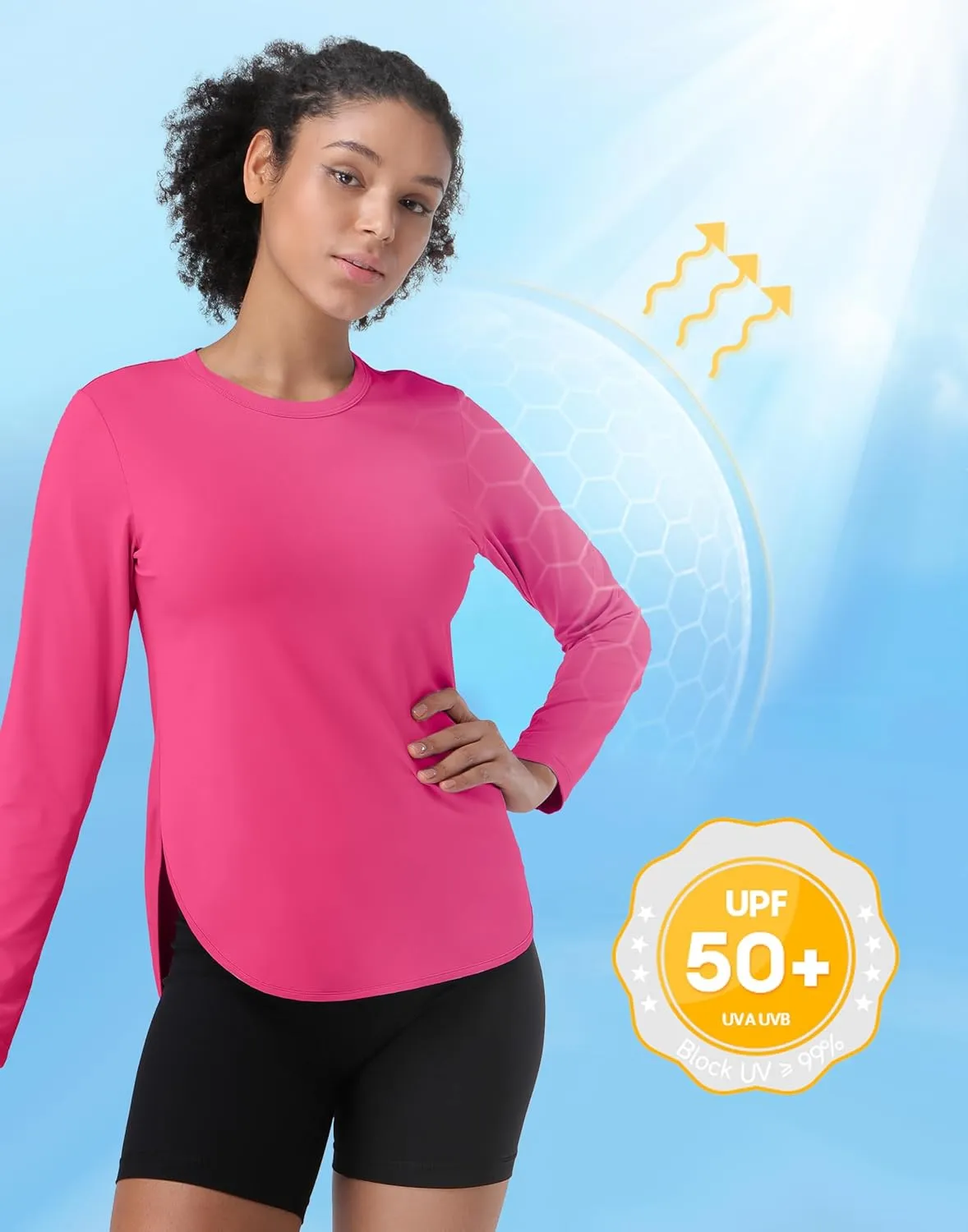 Pioneer Camp Women's Sun Shirts Long Sleeve SPF UPF 50  UV Protection Tops Lightweight Quick Dry for Hiking Running Workout