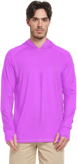 Purple Mens Hoodie Sun Protection Long Sleeve UPF 50   Sun Shirt With Hood Quick Dry Rash Guards Mens Sailing Rash Guard camisas de pesca para hombres