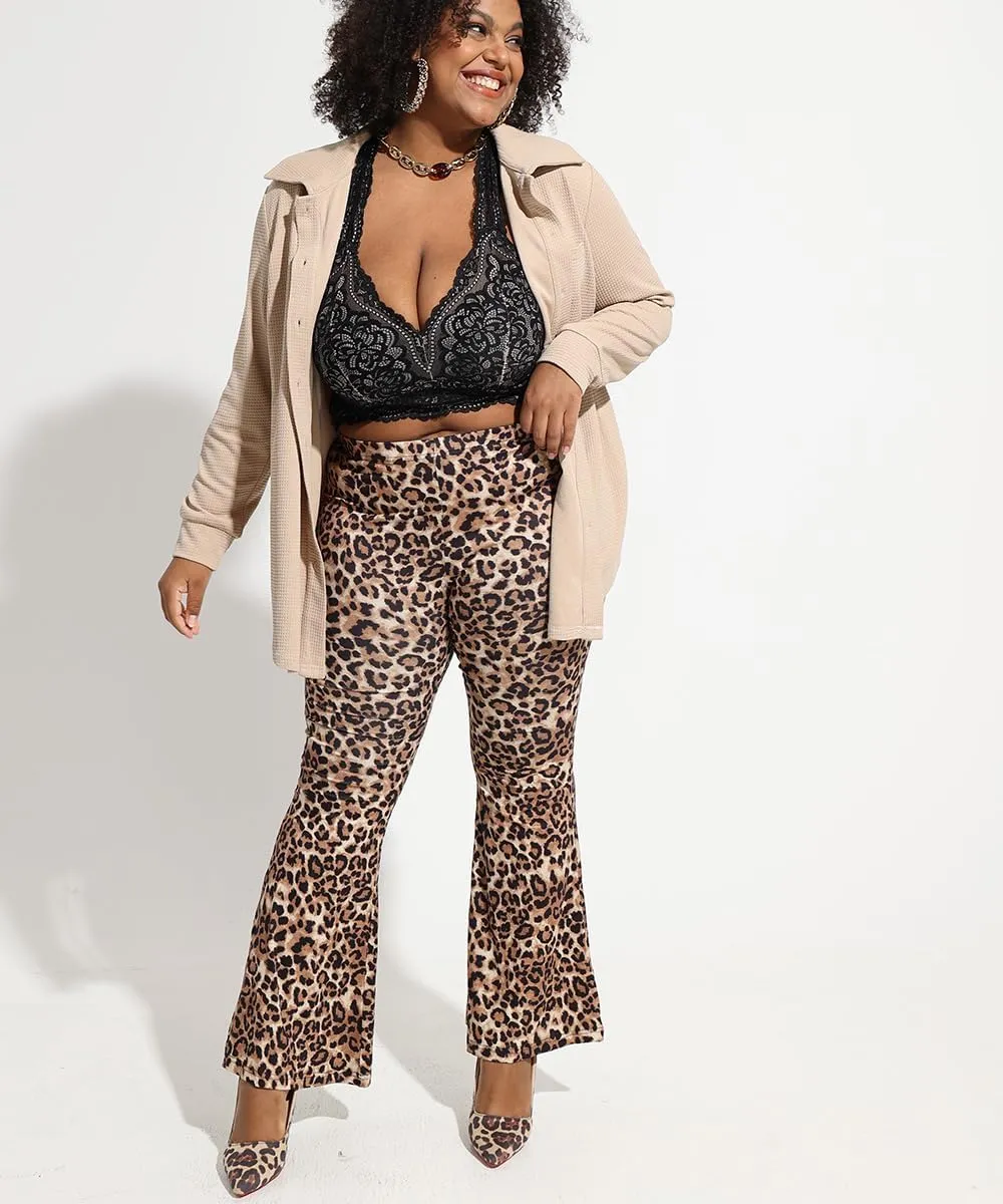 RITERA Plus Size Pants for Women Long Flared Pants Oversized Boot Cut Leggings Tummy Control Bell-Bottoms Basic Tight