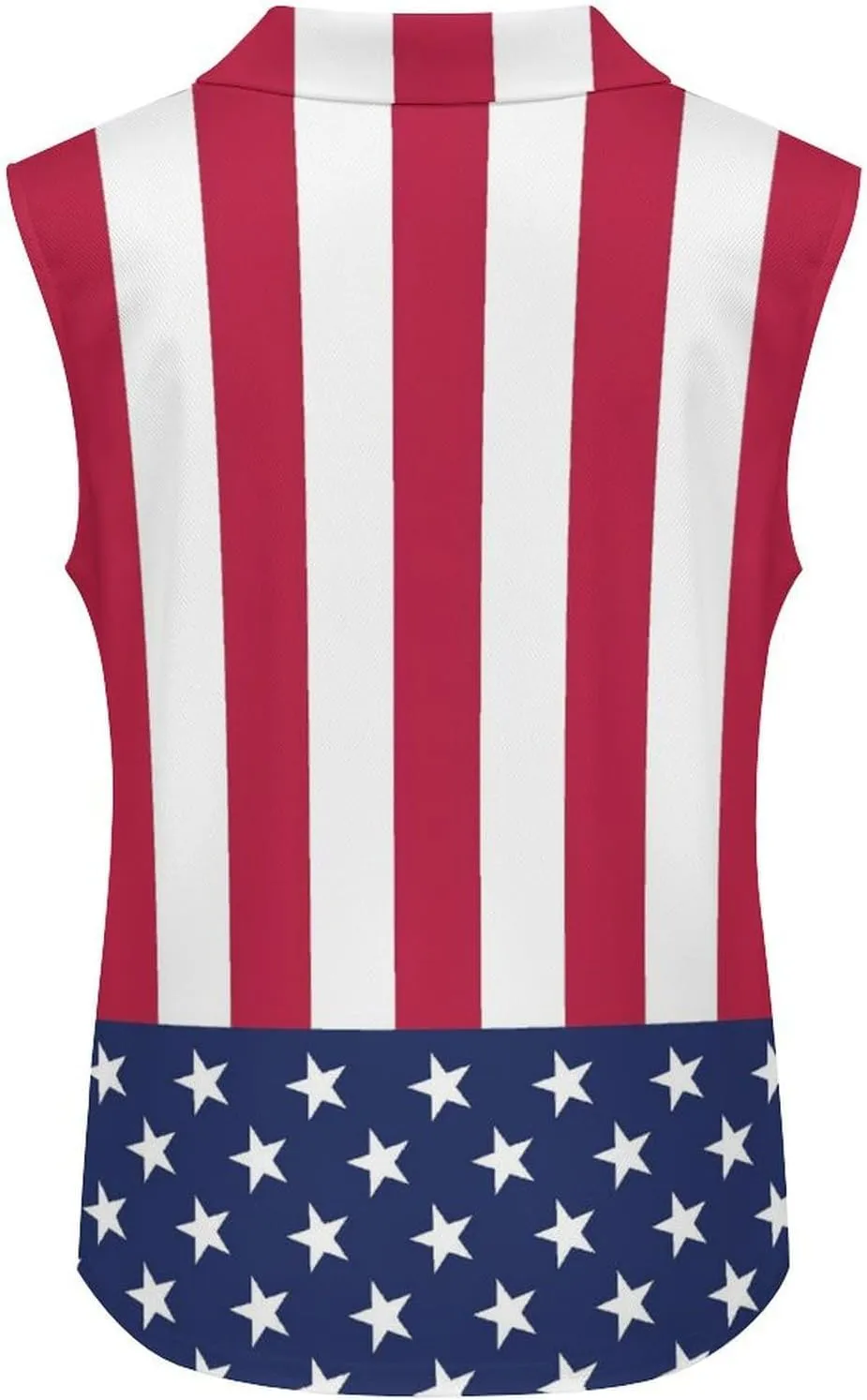 Sleeveless Shirts for Women American Flag V Neck Shirt Casual PO-LO Tank Top Pullover Quick Dry with Designs