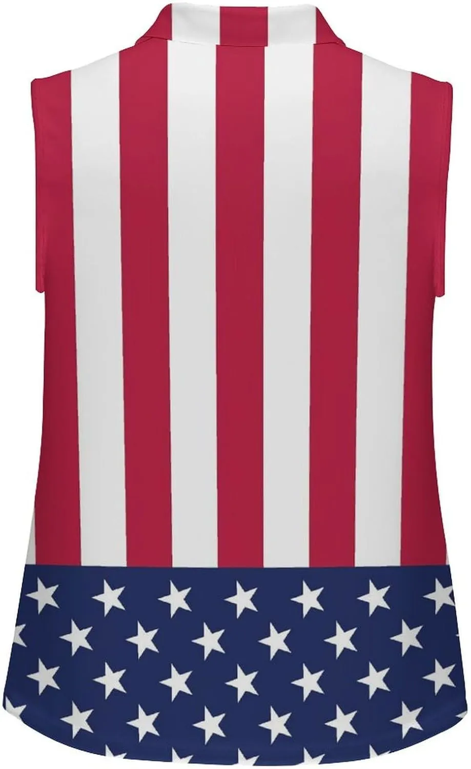 Sleeveless Shirts for Women American Flag V Neck Shirt Casual PO-LO Tank Top Pullover Quick Dry with Designs