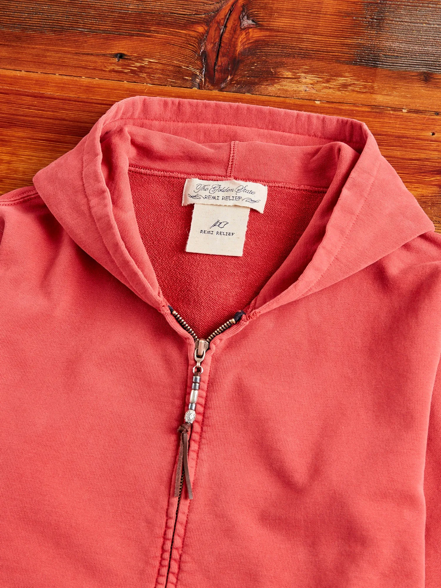 Special Finish Zip Hoodie in Red