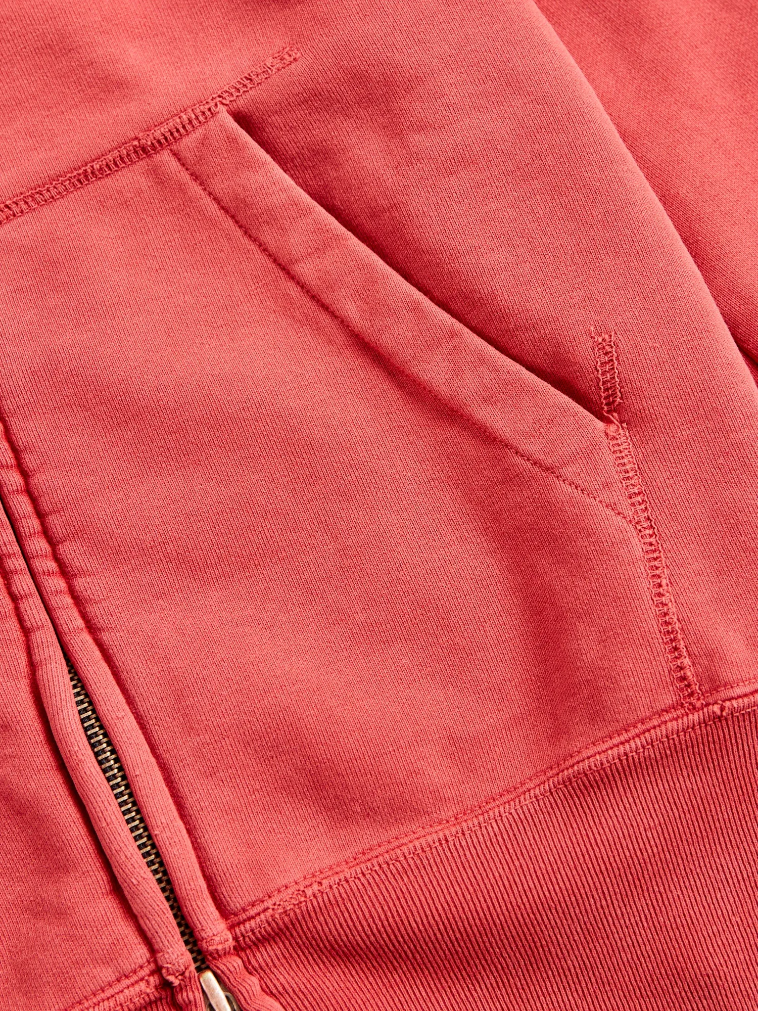 Special Finish Zip Hoodie in Red