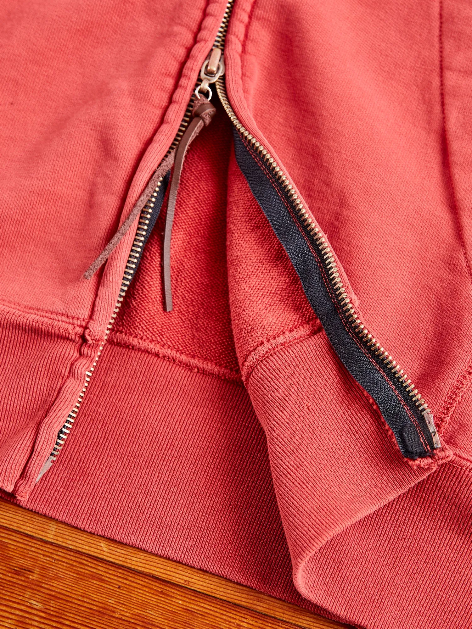 Special Finish Zip Hoodie in Red