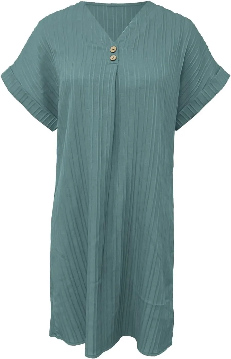 Spring Dresses for Women, Womens Cotton Shirt Dress Summer Casual Short Sleeve Button Down Beach Cover Up Shirts with Pockets