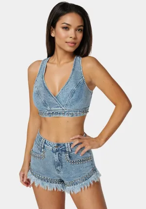 Studded Denim Top