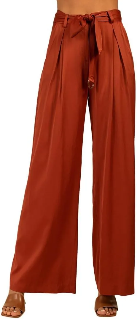 Trina Turk Women's Wide Leg Satin Pants