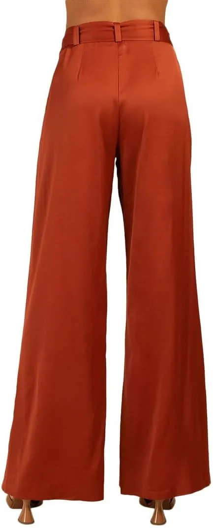 Trina Turk Women's Wide Leg Satin Pants