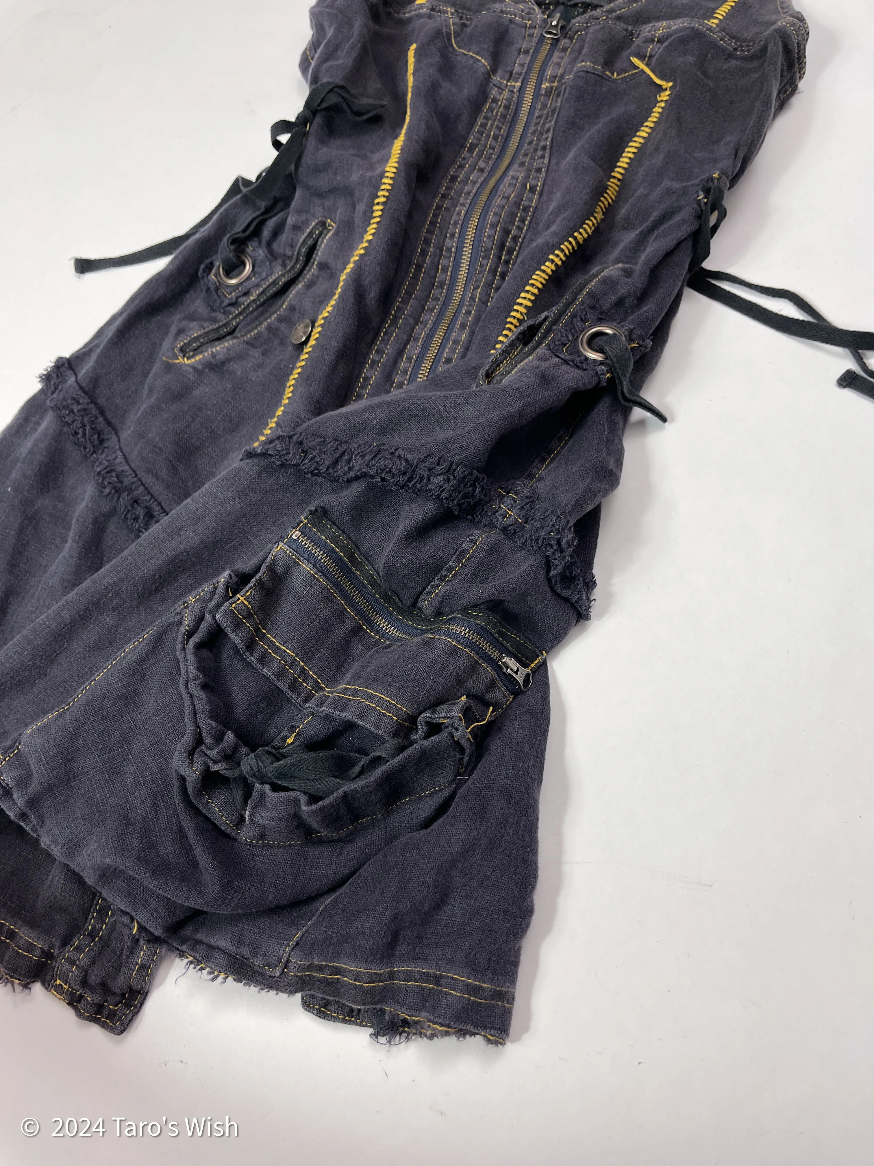   utility ruched zip up dress