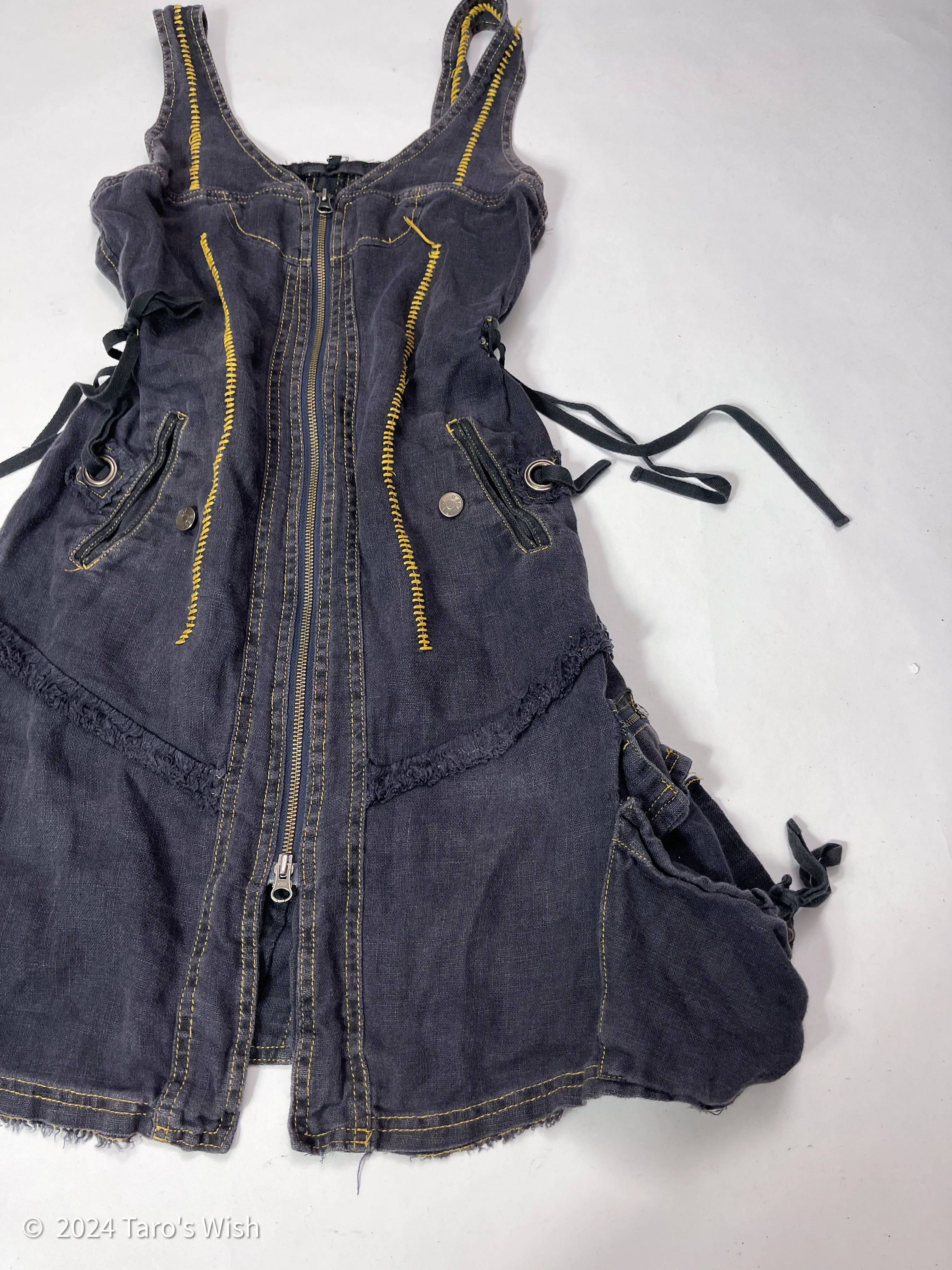   utility ruched zip up dress