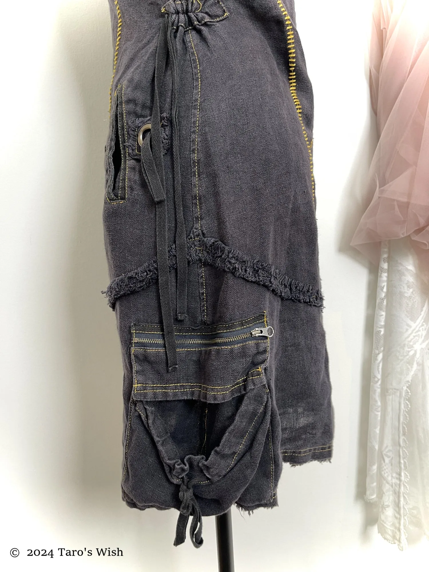   utility ruched zip up dress
