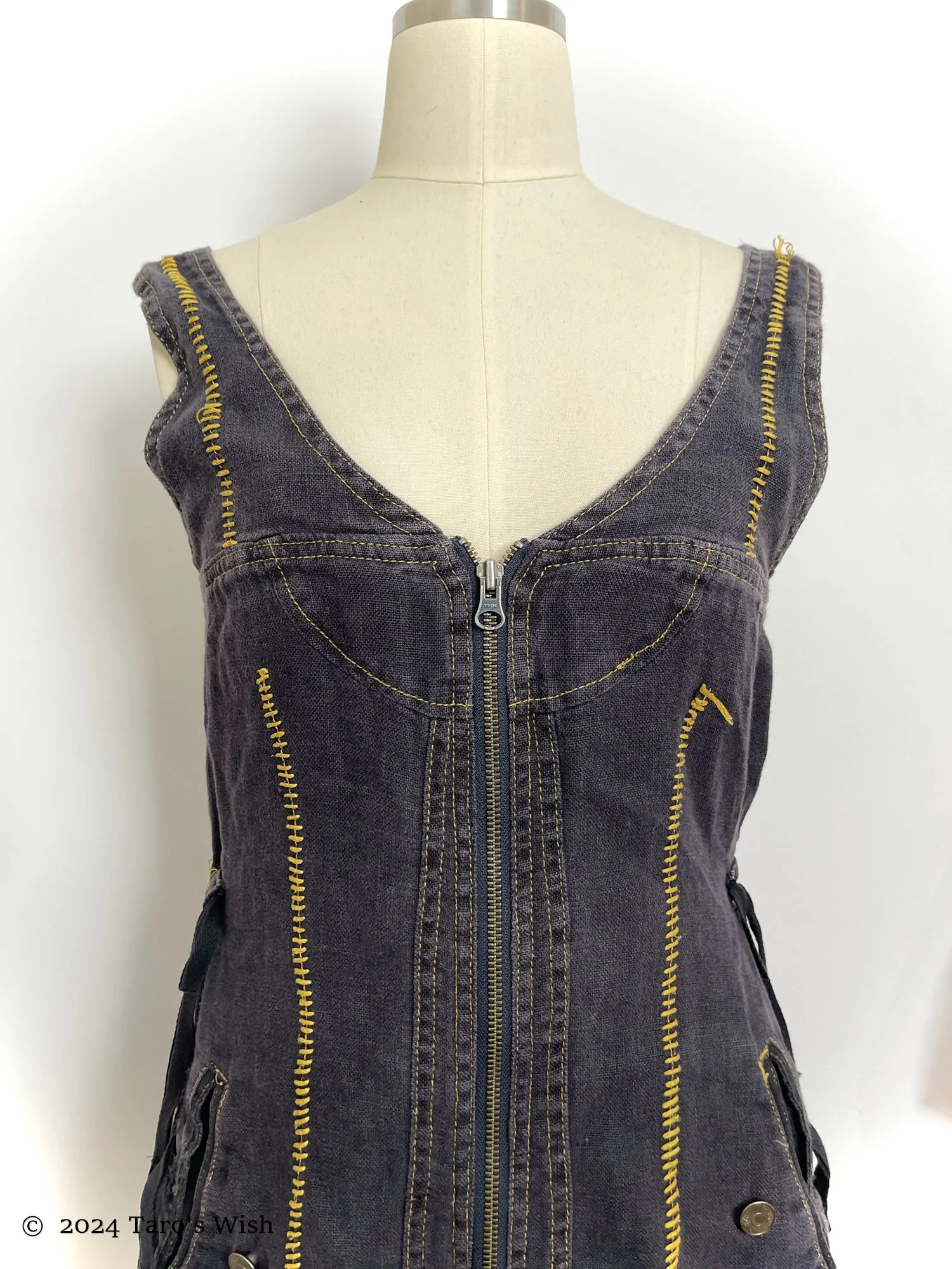   utility ruched zip up dress