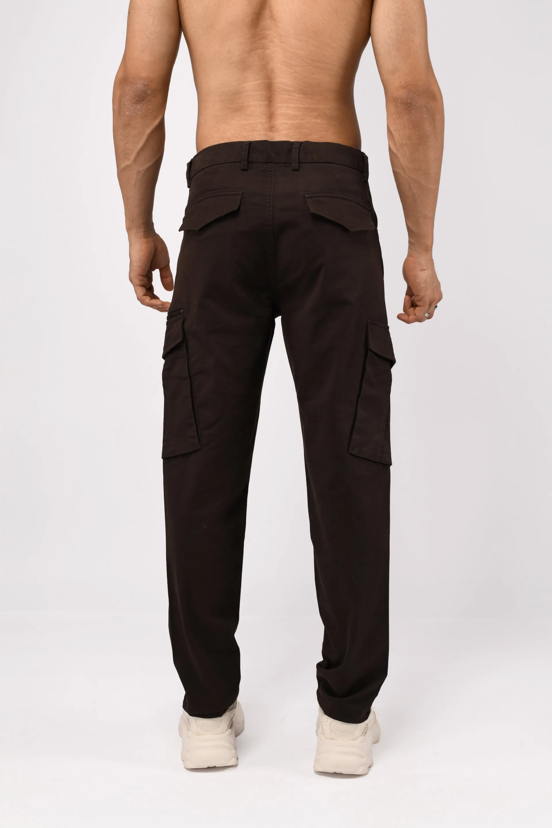 UTILITY ZIP CARGO PANTS IN COFFEE