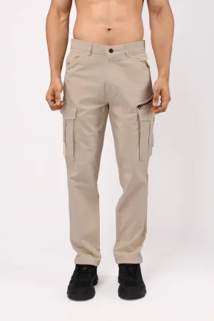 UTILITY ZIP CARGO PANTS IN CREAM