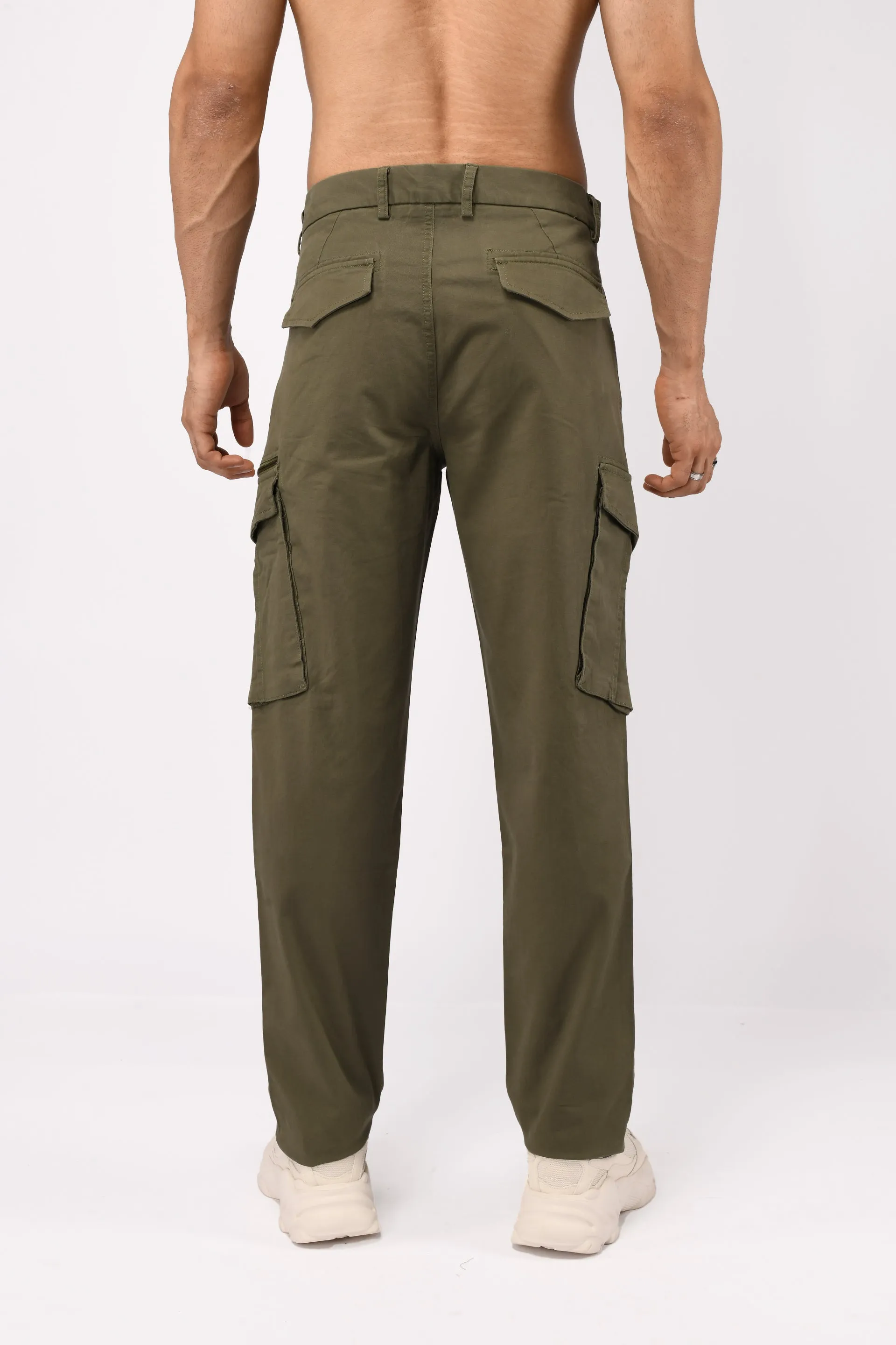UTILITY ZIP CARGO PANTS IN OLIVE