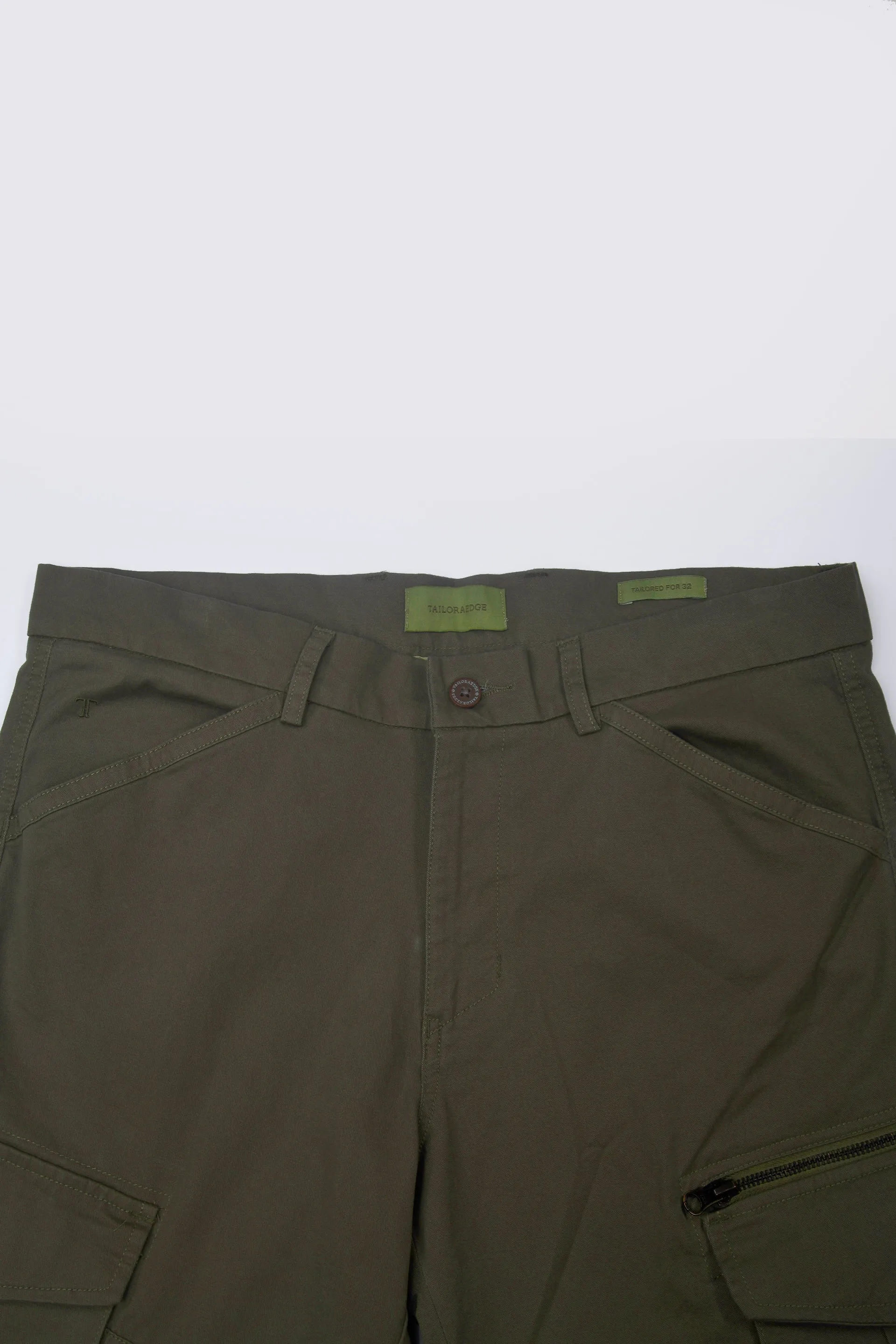UTILITY ZIP CARGO PANTS IN OLIVE