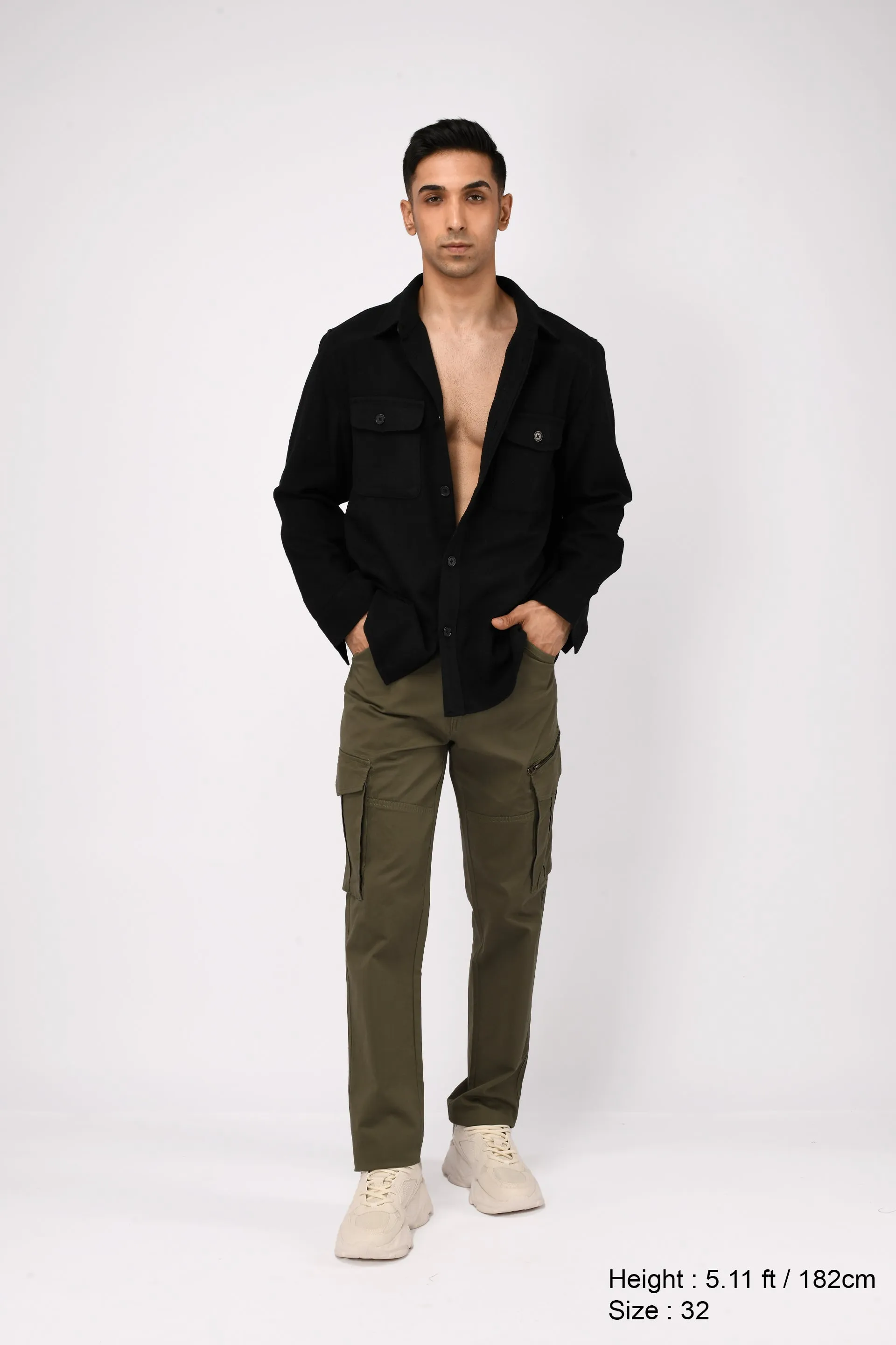 UTILITY ZIP CARGO PANTS IN OLIVE