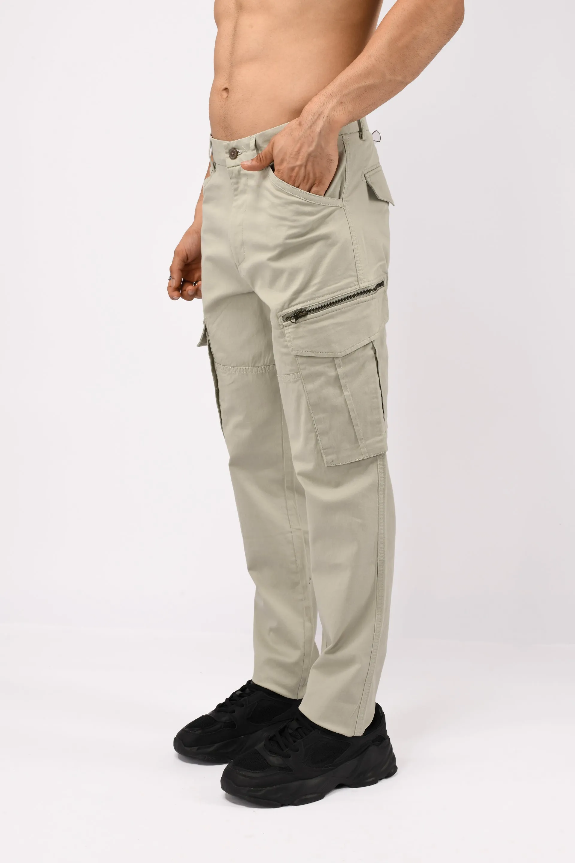 UTILITY ZIP CARGO PANTS IN PISTACHIO