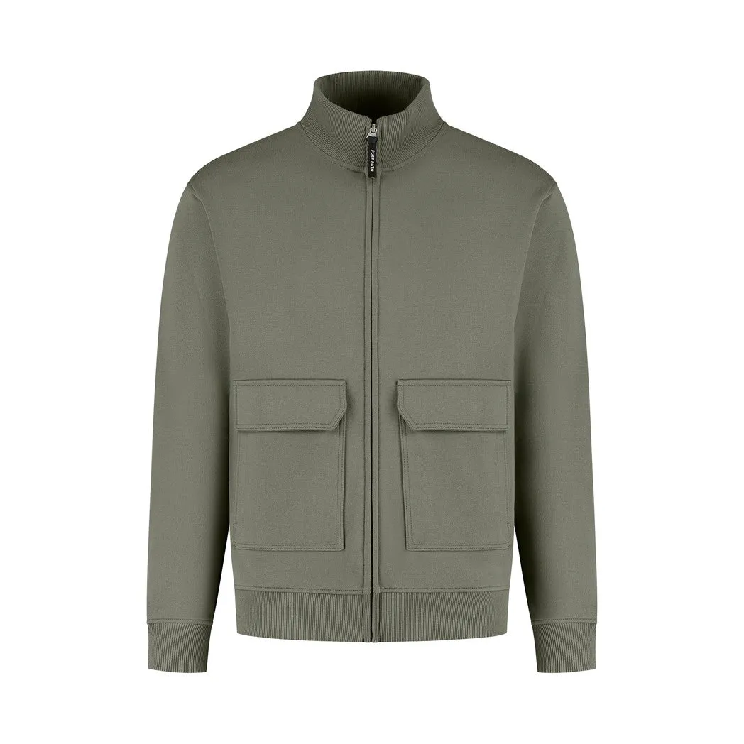 Utility Zip-Up Sweater Army Green