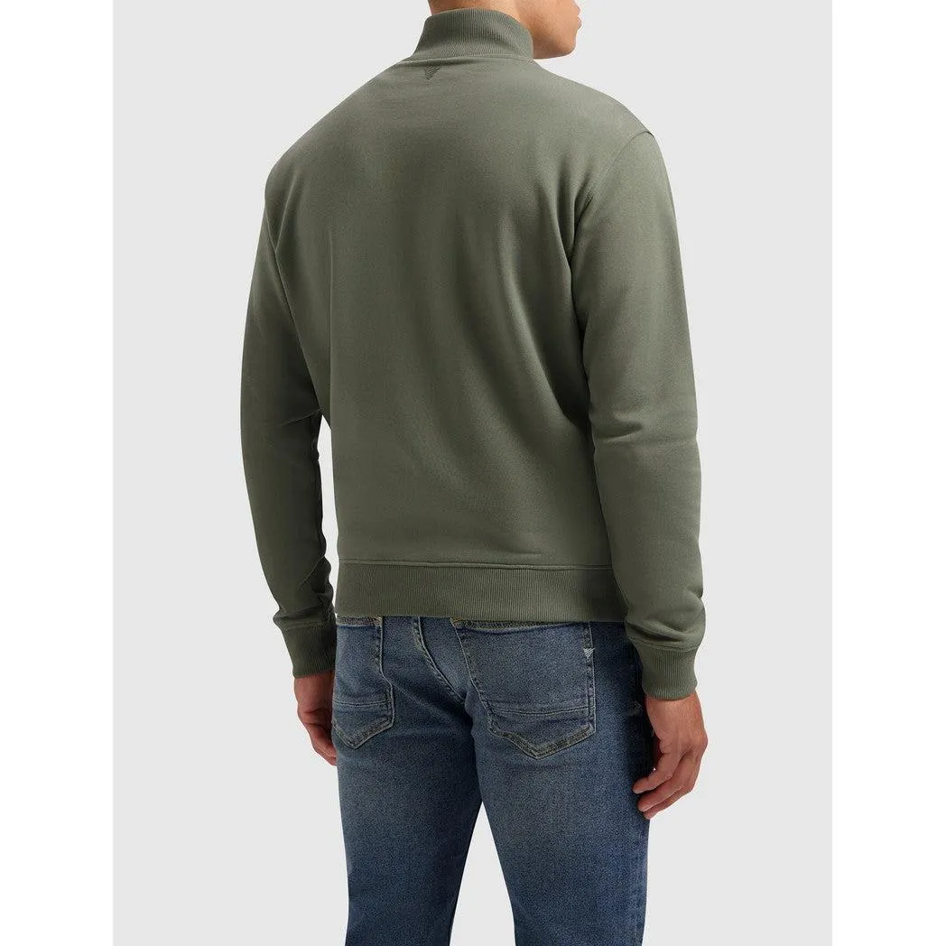 Utility Zip-Up Sweater Army Green
