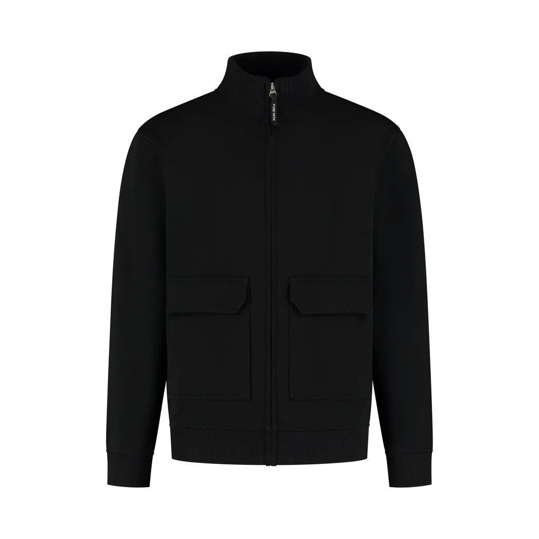 Utility Zip-Up Sweater Black