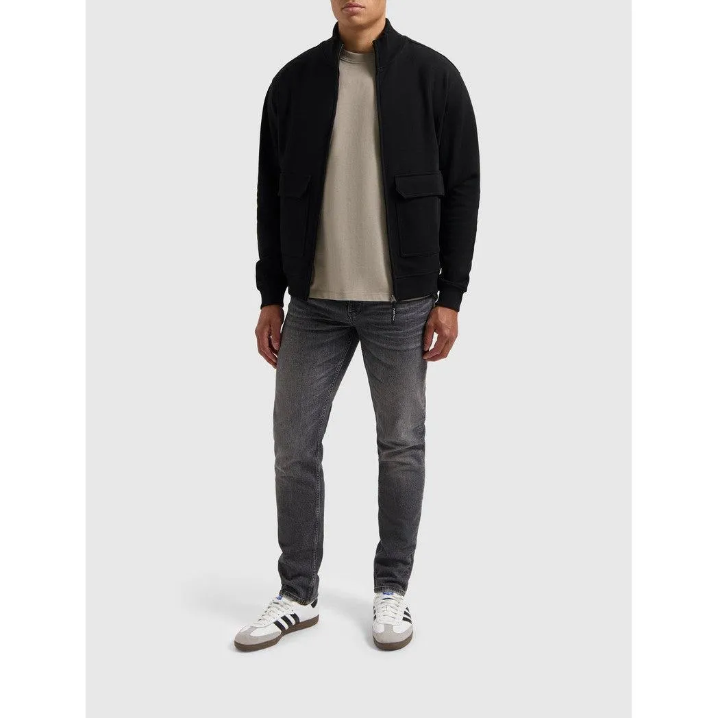 Utility Zip-Up Sweater Black