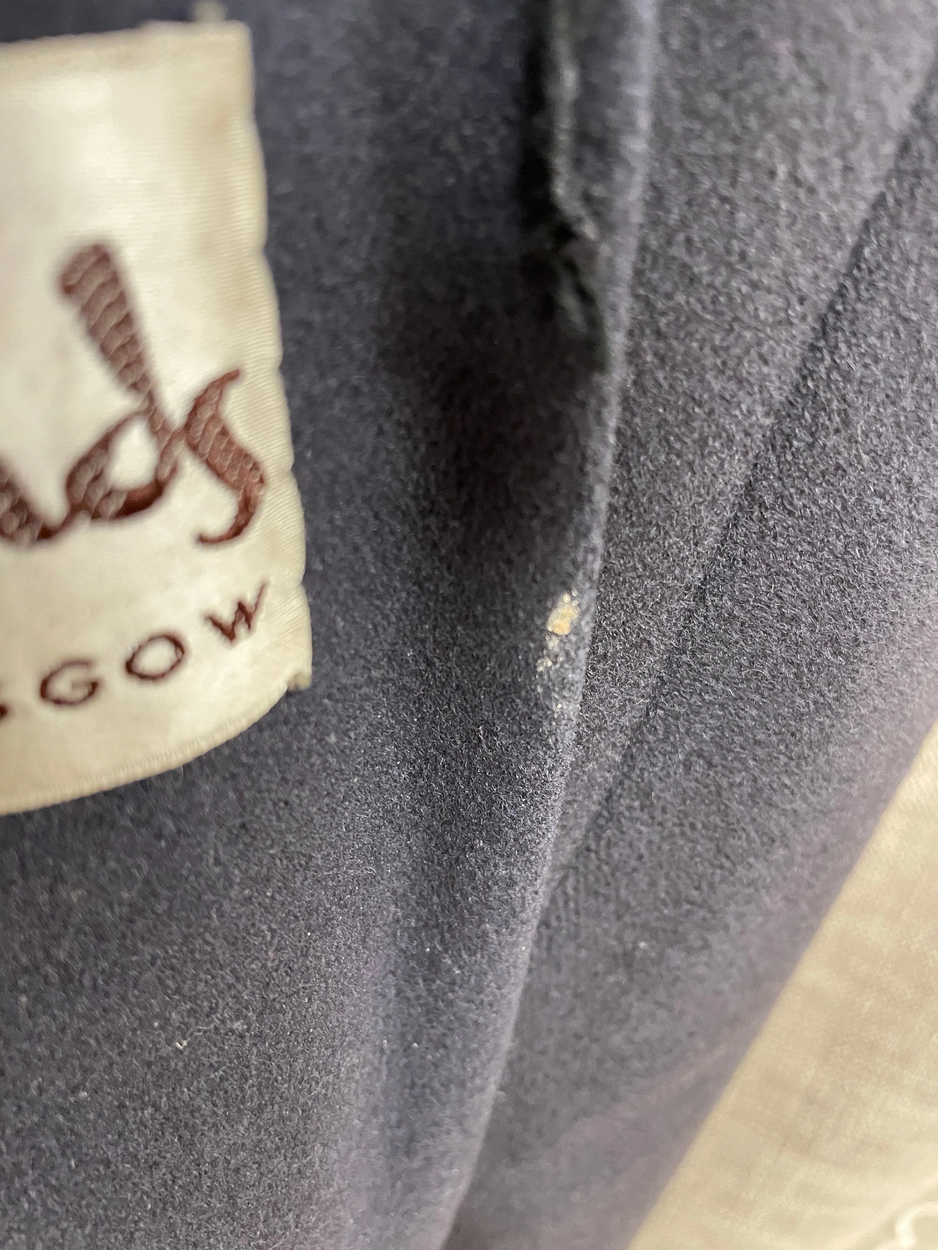Vintage 1950s Simon Massey Dark Grey Off Black Full Length Skirted Coat Small 8 - 10