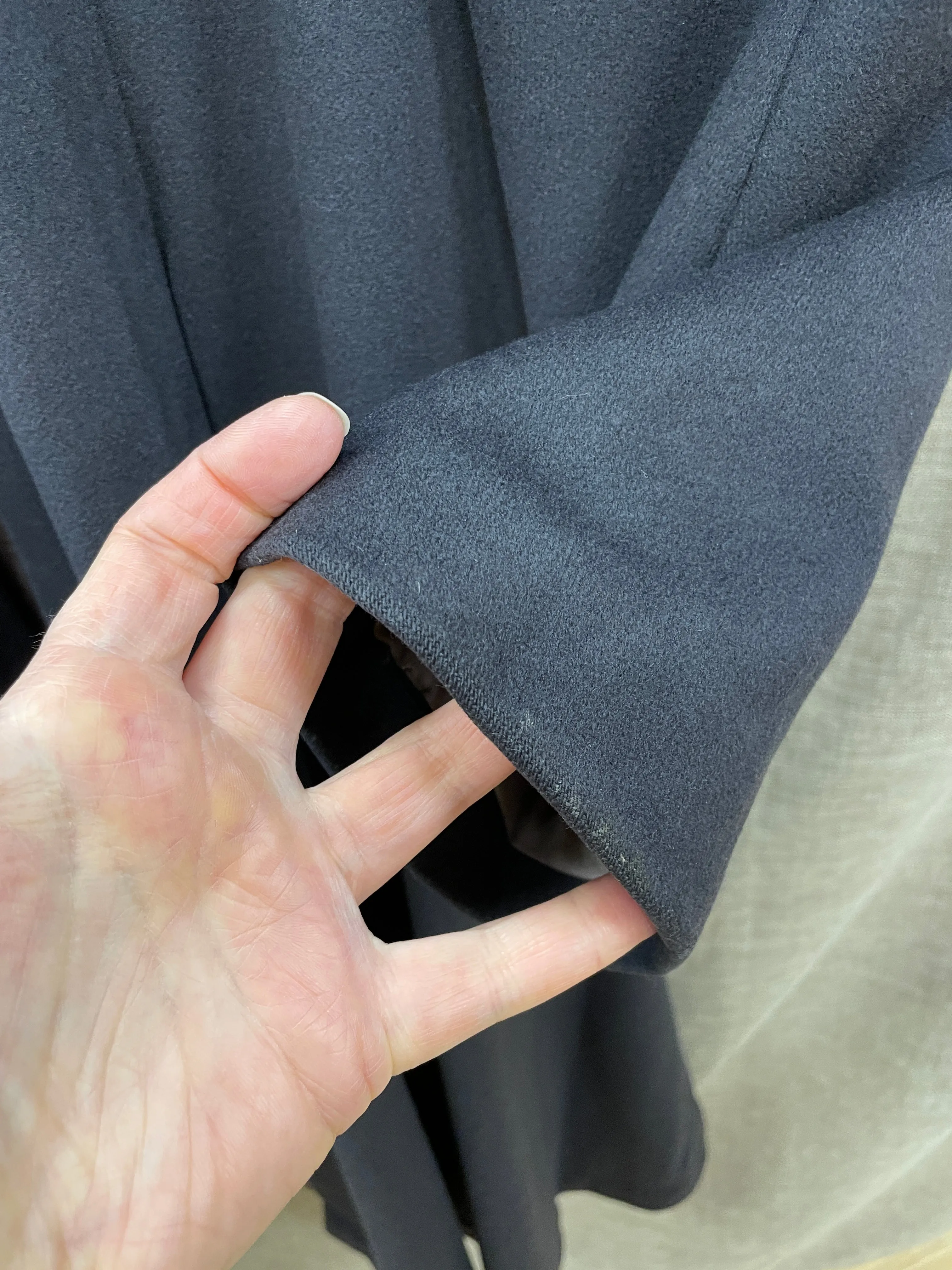 Vintage 1950s Simon Massey Dark Grey Off Black Full Length Skirted Coat Small 8 - 10
