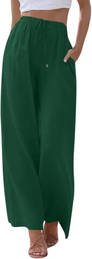 Wide Leg Pants for Women, Lightweight High Waist Pants Straight Leg Wide