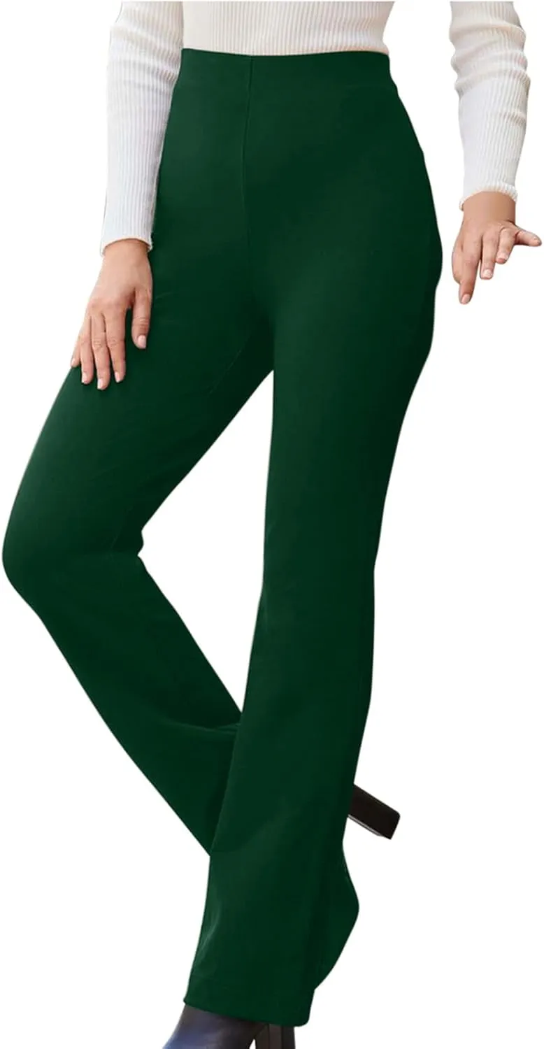 Women High Waist Pull-On Dress Pants Tummy Control Yoga Legging Trousers Business Casual Office Suit Pants for Work