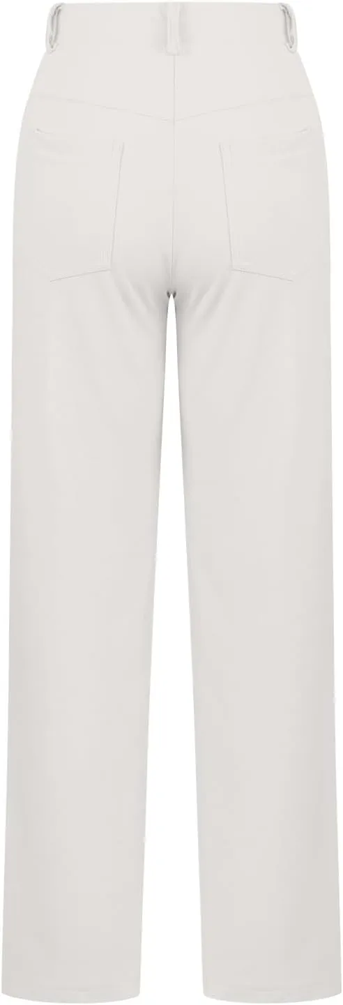 Women High Waist Work Pants Office Yoga Dress Pants Business Casual Outfits Elastic Waist Straight Leg Pocket Trouser