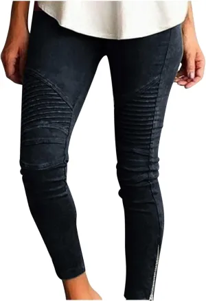 Women Stretch Skinny Pants High Waist Slim Fit Pencil Trouser Fashion Dressy Straight Leg Legging Workout Slacks