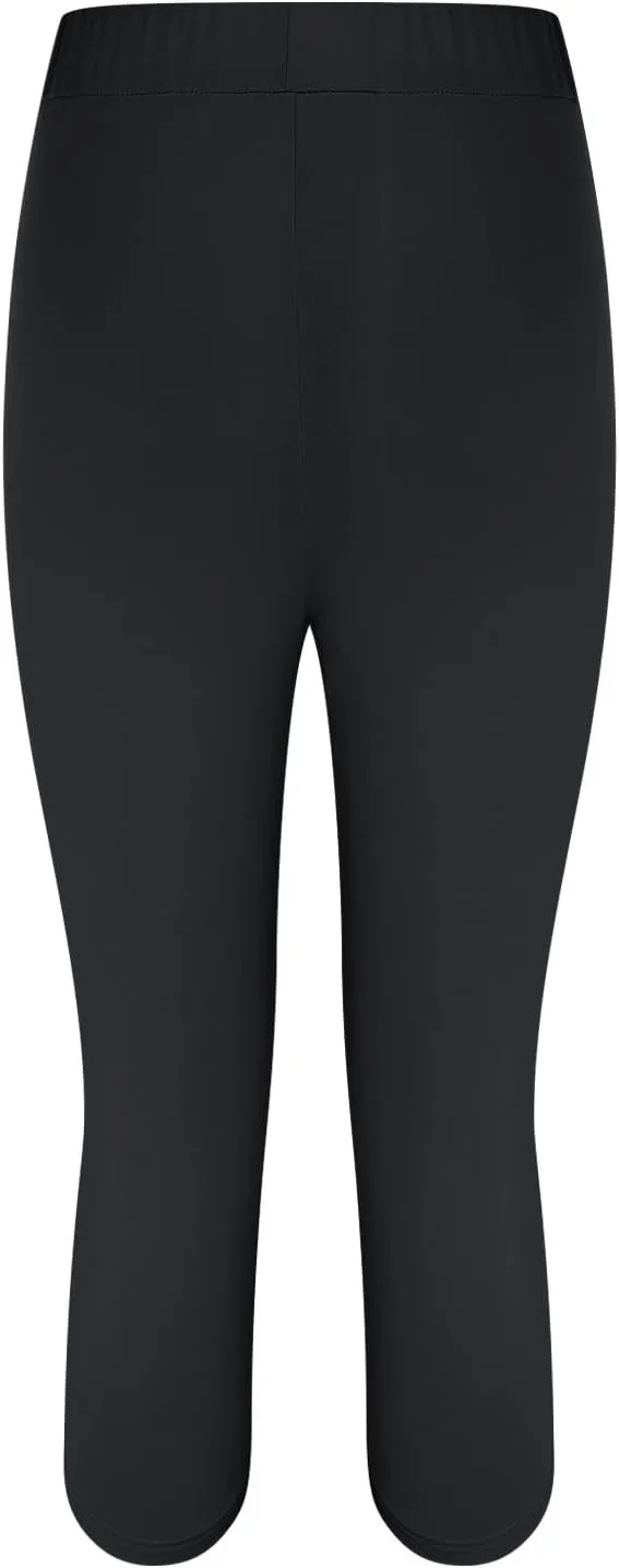 Women's Capri Yoga Pants Stretch High Waist Elastic Cropped Pants Resort Beach Leggings Casual Summer Pedal Pushers